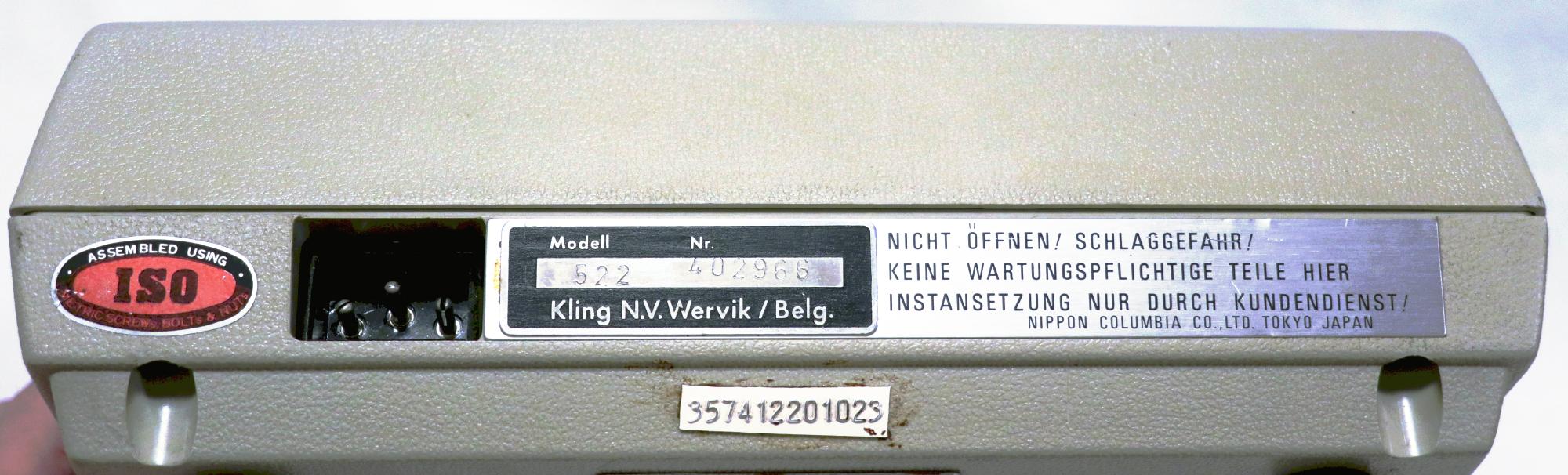 L'étiquette Kling Wervik